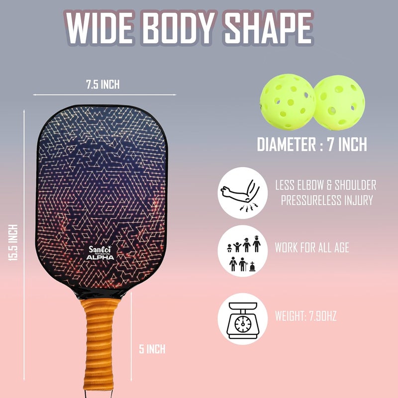 Knick Knack Santoi Graphite Pickleball Paddle Set - Lightweight Rackets with Cushion Comfort Grip for Outdoor Play - Image 3